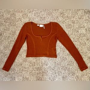 Women’s Burnt Orange Urban Outfitters Long Sleeved Crop Large